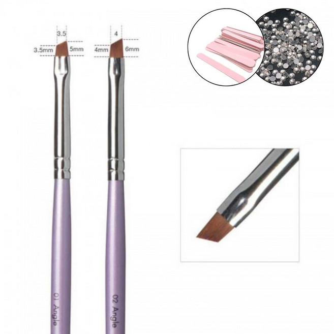 뷰젤 Angle 젤네일 사선브러쉬+핑크화일, 앵글02