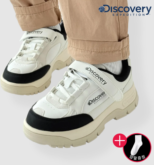 디스커버리 키즈 운동화 벨크로 어린이 찍찍이 양말 증정