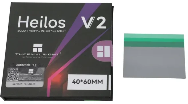 Thermalright Heilos V2 솔리드 실리콘 열 그리스 패드 상변화 데스크탑 및 노트북 CPU 전도성, 02 40X60X0.25MM, 1개