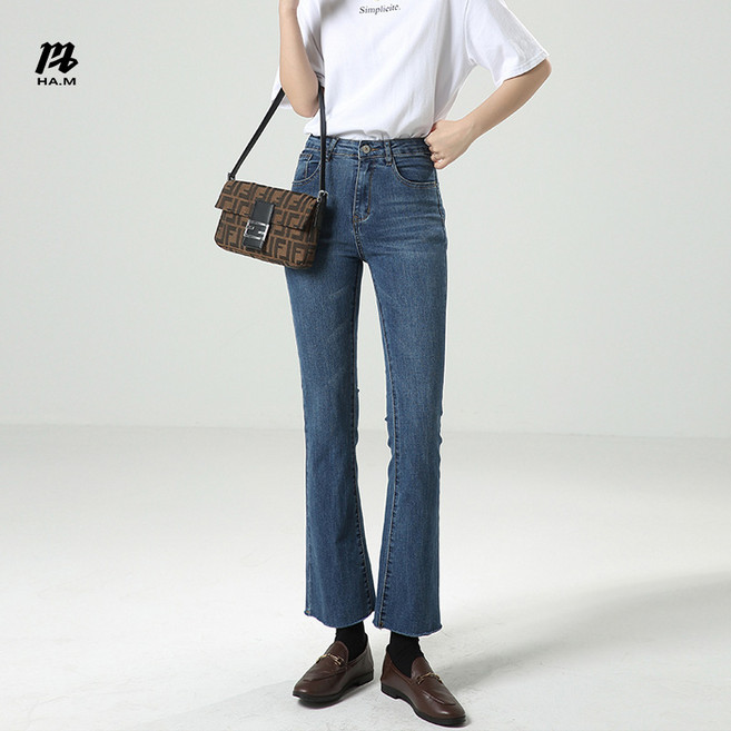 HA.M 여성 슬림 부츠컷 청바지 스판좋은 나팔바지(2단기장)