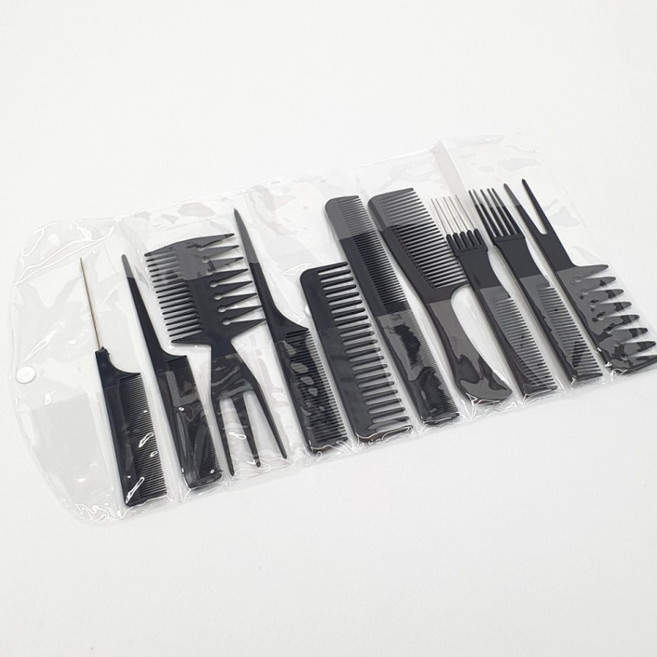 바버샵 포마드 가르마 빗 콤보 10종 세트, 1개