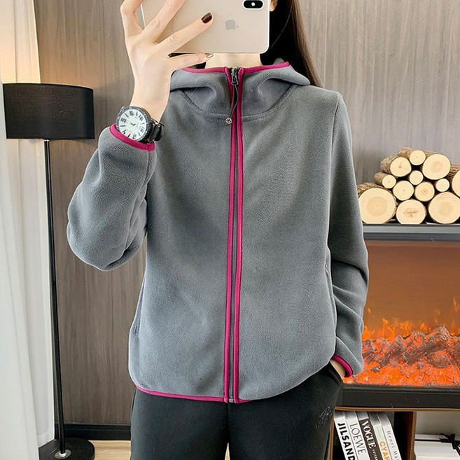 POMTOR 후리스 후드 자켓 여성 가을 아웃도어 트레킹 등산복 폴라폴리스 맨투맨