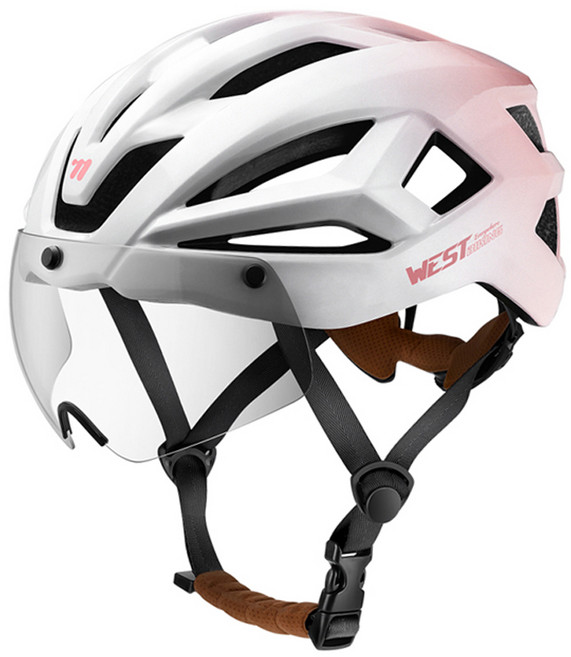 시그니처베이지 자전거 전기 전동 킥보드 고글 헬멧 YPZ128, 화이트 핑크, 1개