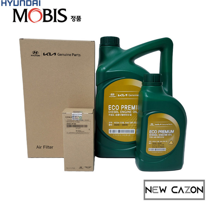 현대 싼타페TM 18년식 (디젤) 엔진오일세트 (7L) 현대모비스순정품, 에어크리너+오일필터+엔진오일, 1개