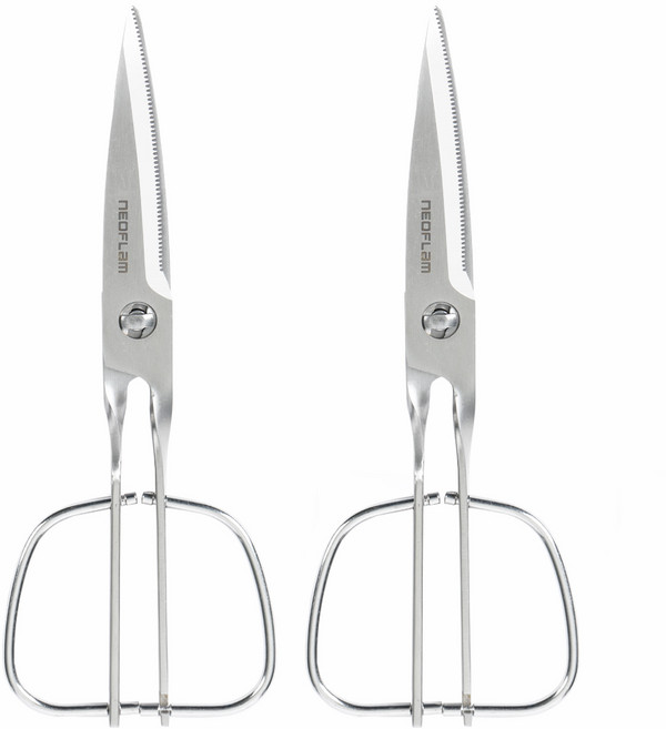네오플램 분리형 스텐 주방 가위 세트 2개, 스테인레스