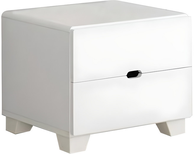 제이디퍼니처 로미 발통형 2단 서랍장 협탁, 화이트, 1개