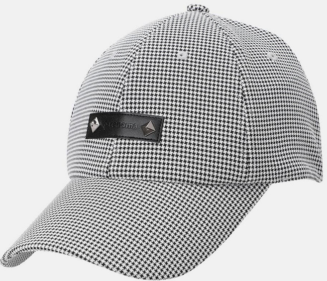 남성 가죽 패치 체크 6쪽캡 모자 RMACM1801-195, 다크그레이, 1개