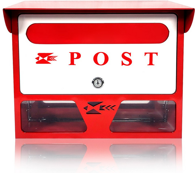 지붕형 주택 벽걸이 우편함 빨간색&흰색, 01. (빨/흰)우편함 - POST