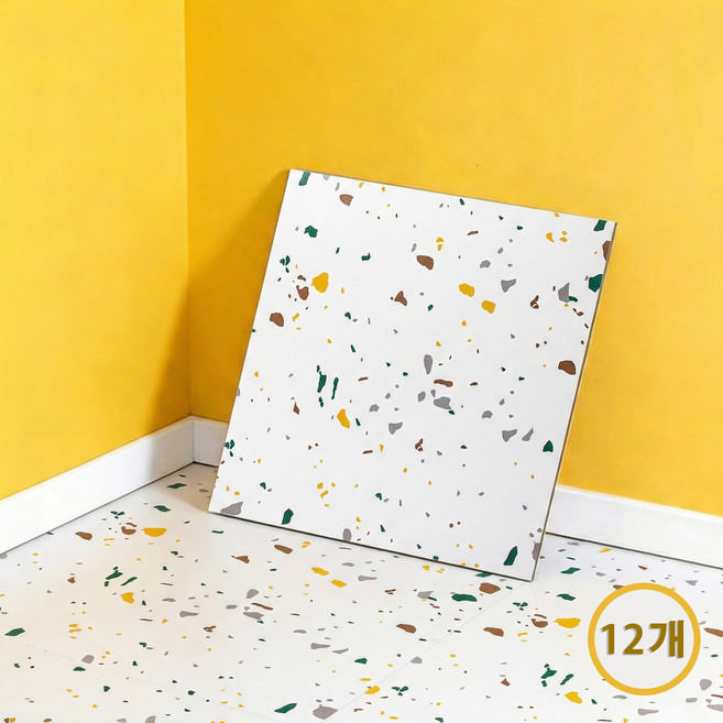 붙이는 접착식 바닥 PVC 바닥 사용 셀프시공 대리석 모방 PVC 바닥 스티커, 12개, T6871B