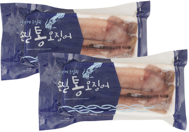 구룡포 손질 통오징어 2미 260g x 2팩, 5개