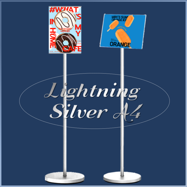 텔미픽미 슬림 POP 거치대 포스터 스탠드 메뉴판 안내판 입간판, 1개, 실버 A4