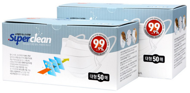 3Q마스크 덴탈형 KF80 100매 대형 중형 소형 초소형, 대형(100매합포장)