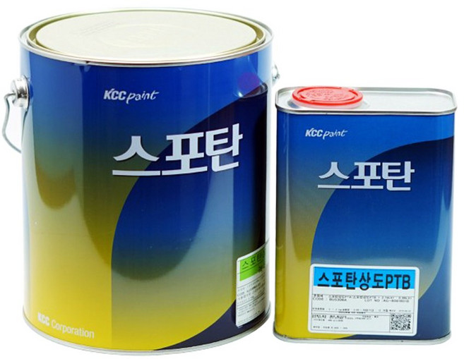 KCC 스포탄상도 옥상방수 우레탄 페인트 (2액형), 스포탄상도 회색, 4kg, 1개