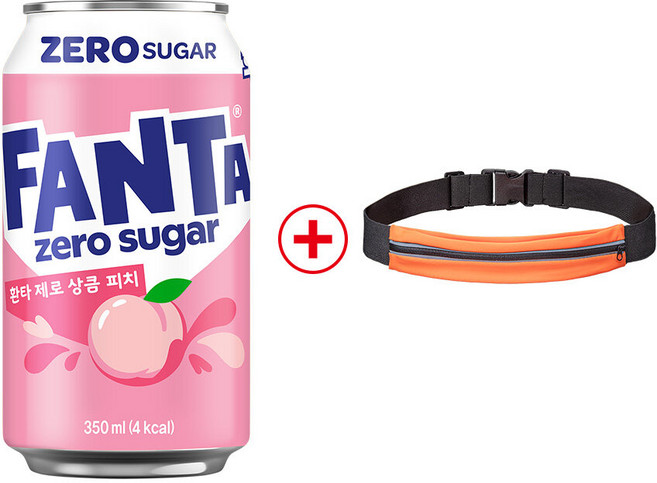 [본사직영] 환타 제로 상큼피치 CAN + 러닝벨트, 350ml, 24개