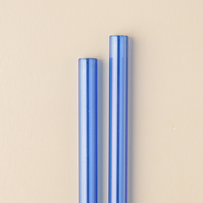 지구사랑 다회용 유리빨대 스트로우 텀블러 직선 라이트 블루 G01B, 1개, 1개입
