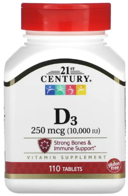 21st Century 비타민D3 츄어블 400IU 110정 오렌지맛 비타민디, 1개 - 쿠팡