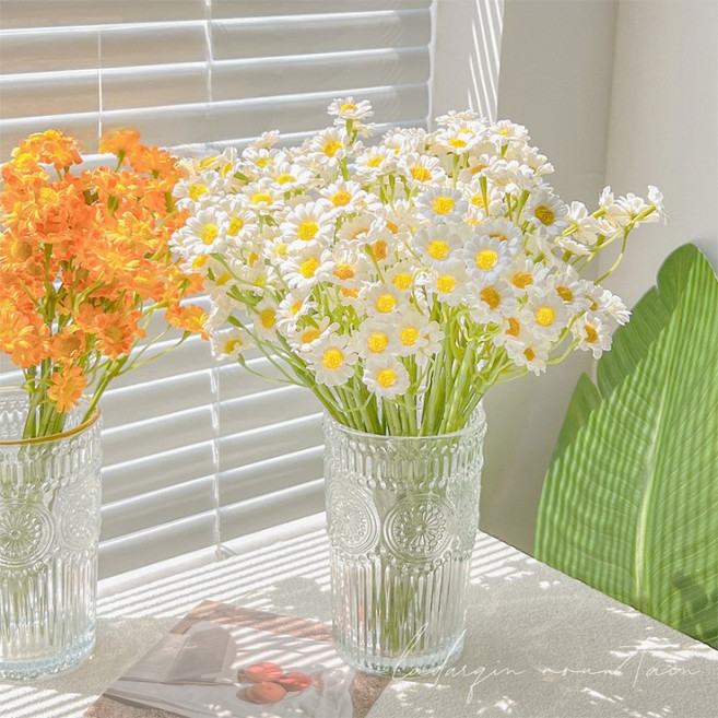 촬영용부케 마가렛 데이지 들꽃 야생화 꽃다발, 옐로, 1개