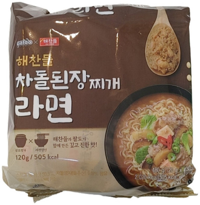 팔도 해찬들 차돌 된장찌개 라면 (1봉), 1팩