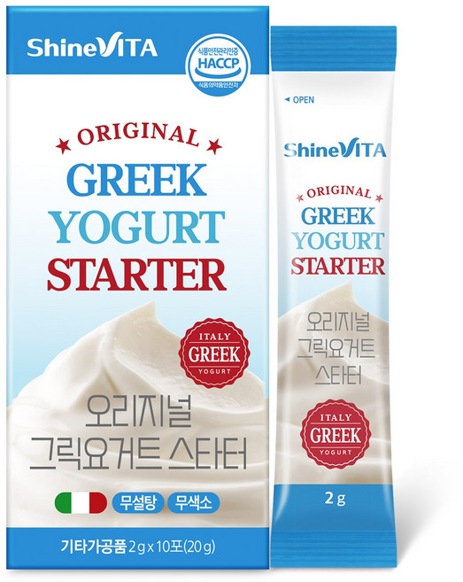 5위 - 오리지널 그릭요거트 스타터 전통발효 카스피 파우더 자연발효 유산균, 1박스, 10개입