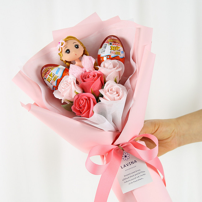 애니 러블리 킨더조이 꽃다발 졸업식꽃다발, 핑크