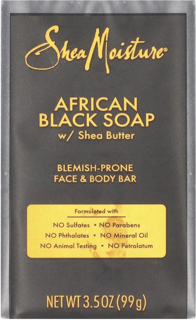 SheaMoisture 여드름 피부용 페이스 & 바디 바 시어버터가 함유된 아프리카 블랙 비누 99g(3.5oz), SheaMoisture여드름피부용페이스바디바시어버터가함, 99g - 쿠팡