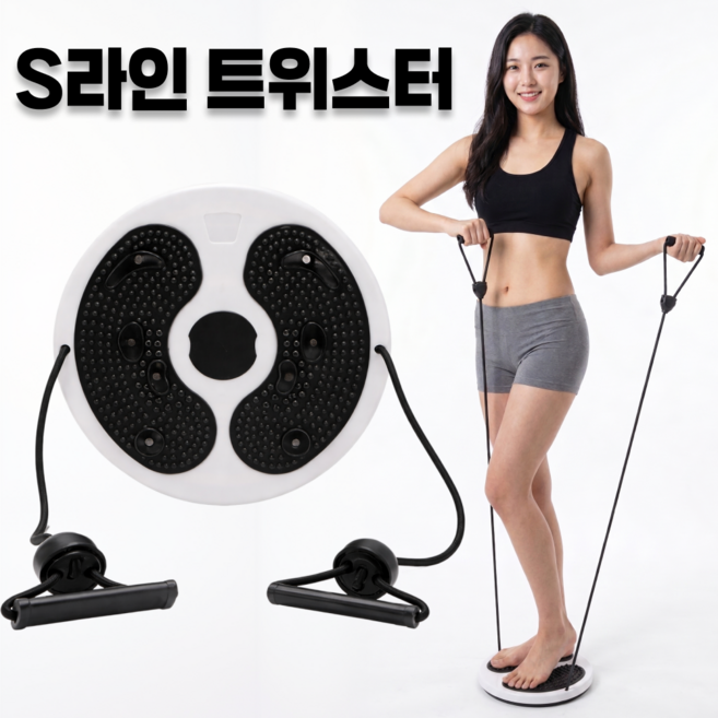 KM SPORTS S라인 트위스트 허리회전 운동기구, 블랙, 1개