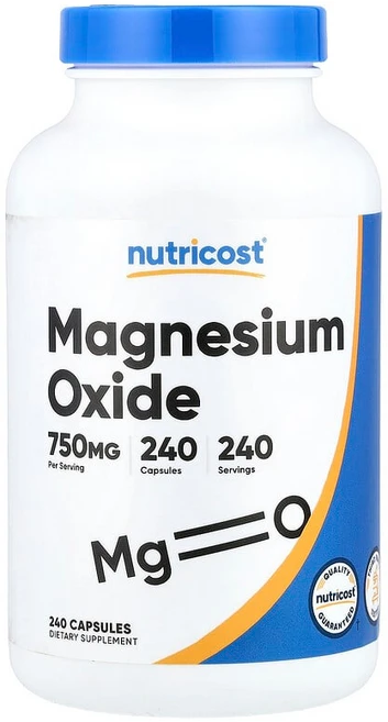 Nutricost 산화 마그네슘 750mg 캡슐 240정 NCS-67549, 750 mg, 1개 - 쿠팡