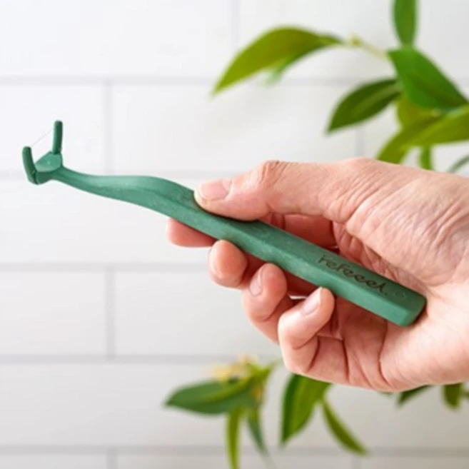 어금니까지 쏙쏙 칫솔형 치실 리필 세트 (딥그린), 1세트 - 쿠팡