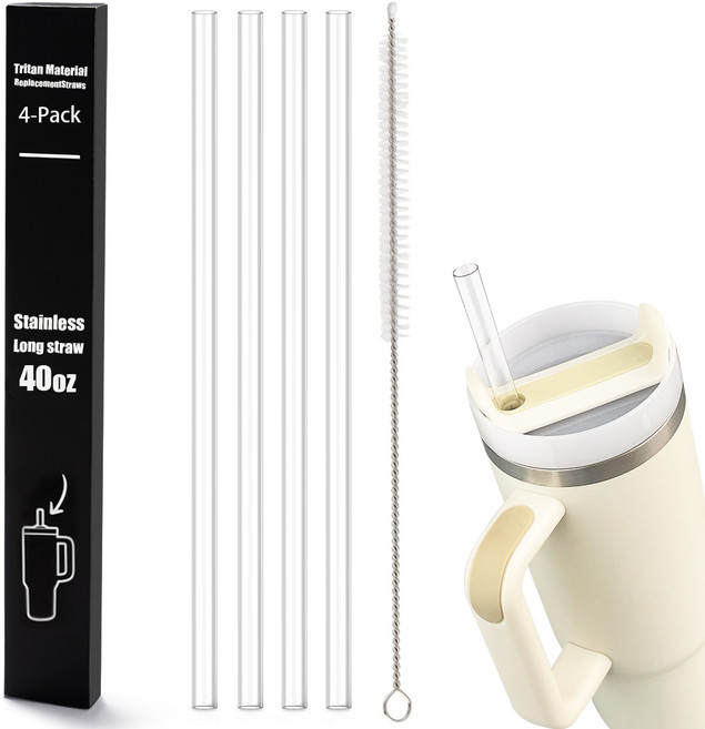 LJL 스탠리 스타벅스 호환 빨대 1.18l/887ml/591ml [트라이탄 재질] 4p+세척솔 1p 세트, 1세트, 1180세트