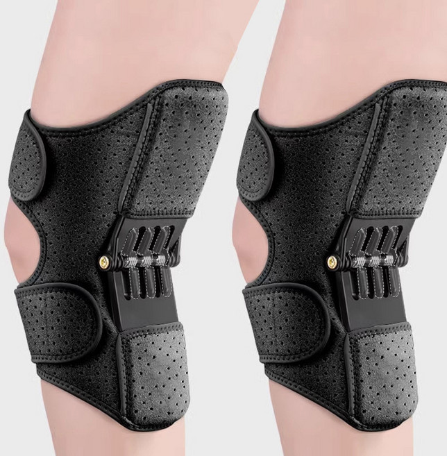 HAM 무릎보호대 계단 오르기 등산 다리 지지대, 2개, 블랙