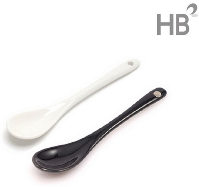 경옥고용 도자기스푼 2종 블랙 화이트 / 경옥고스푼 티스푼 한약 한의원 병원 한방 꿀 커피 차 요거트 숟가락, 1개