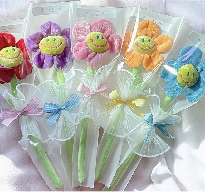 디아나로웰 스마일꽃인형 한송이 10p 졸업식 입학식 유치원 단체주문, 10개, 혼합색상