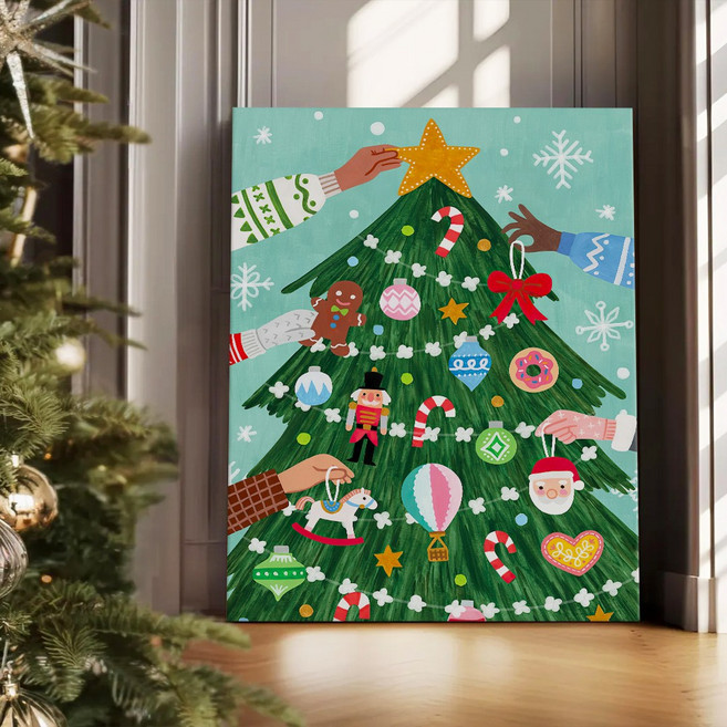 겨울 감성 크리스마스 트리 포스터 대형그림 카페 인테리어 캔버스 그림액자 43종 32-43, 37.크리스마스 트꾸