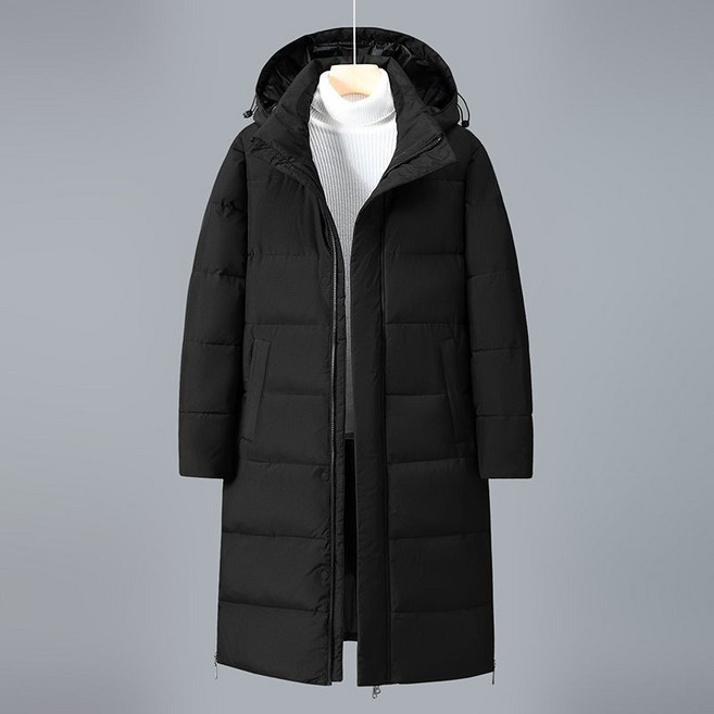 AOKADA남성 겨울 오버핏 덕다운 롱패딩 오리털 패딩 코트 남녀공용