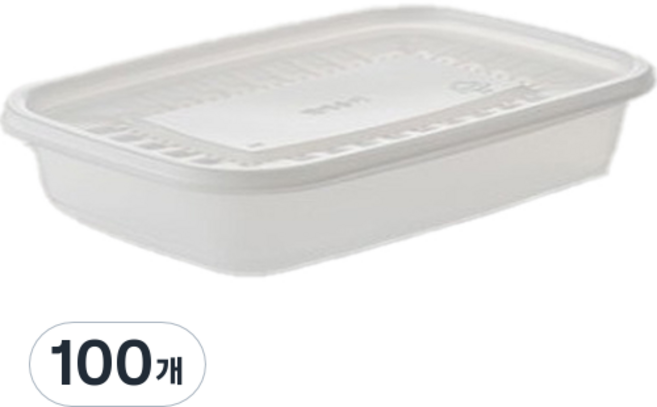 NS 사각 죽용기 세트, 100개, 650ml