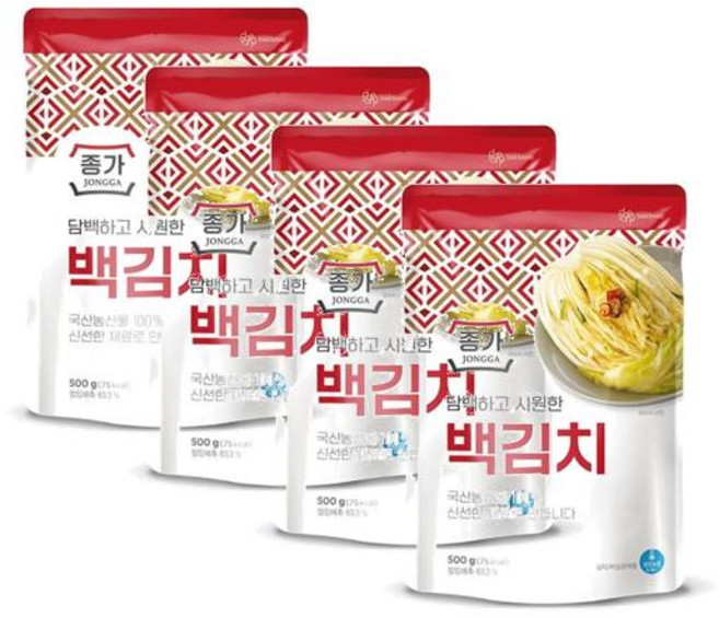 종가 담백하고 시원한 백김치, 4개, 500g
