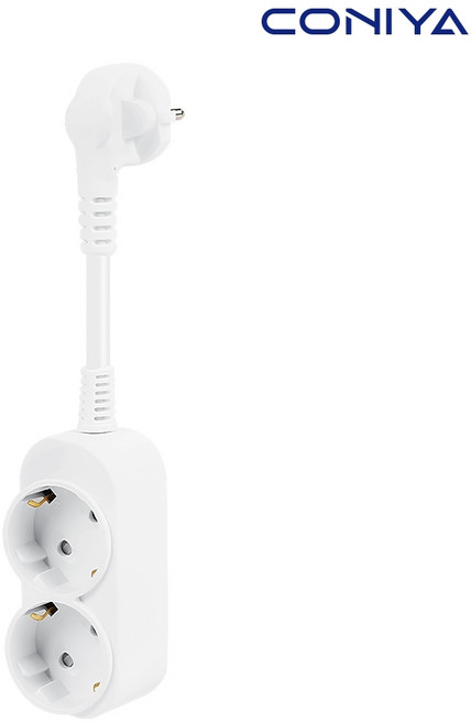 코니야 i탭 2구 3구 확장형 짧은 멀티탭 아이탭 10CM 30CM T자, 화이트, 1개