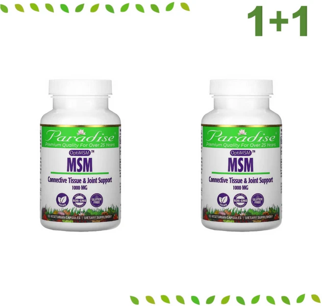 1+1 파라다이스허브 MSM 1000mg 90 베지 캡슐 미네랄 메틸술포닐메테인 비건, 90정 - 쿠팡