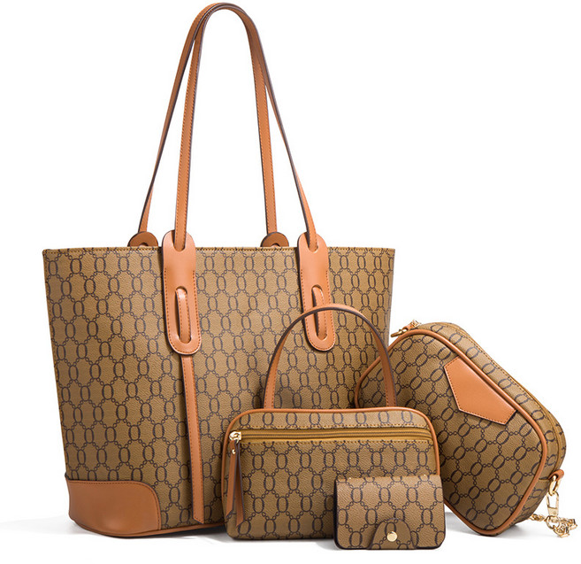 시스슈 여성 클래식 토트백 숄더백 크로스백 카드지갑 대용량 일상생활 4종세트 여성백