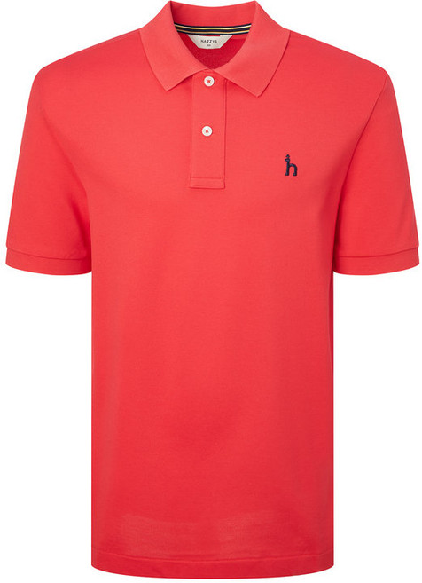 [국내매장정품]헤지스 남성 [링클프리] 레드 반팔 피케 티셔츠