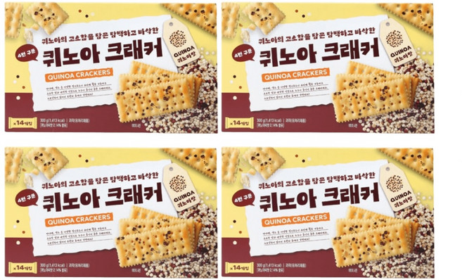 4번구워 더 바삭한 퀴노아 크래커, 4개, 300g