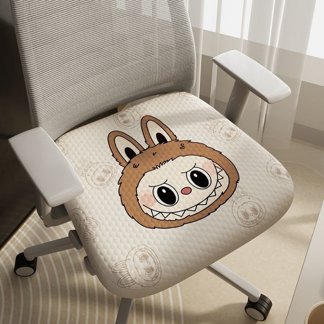 卡通電腦椅套 辦公椅套 透氣防滑椅套, 1個, 拉布布大臉 辦公椅套 冰豆豆大號【尺寸范圍45-53cm】