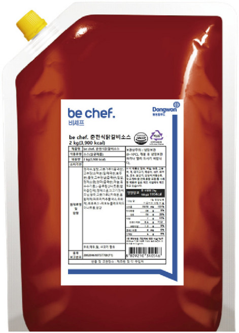 비셰프춘천식닭갈비소스 동원홈푸드, 1개, 2kg