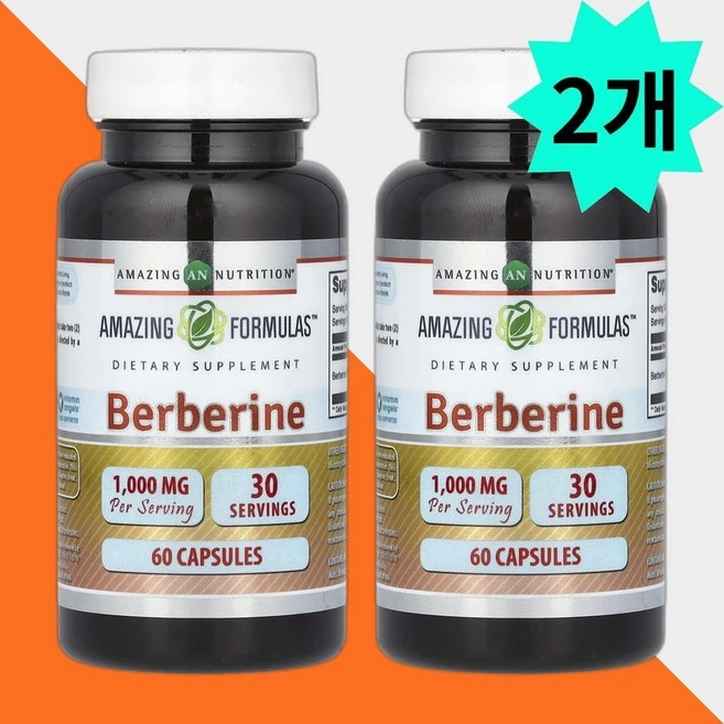 어메이징뉴트리션 베르베린 500mg 60캡슐 버베린 berberine 2개, 60정 - 쿠팡