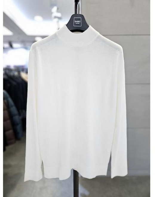 바쏘옴므 남자 반목 폴라티 니트 캐시미어 혼방 반폴라 터틀넥 WSZ4WN02