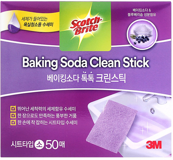 3M 베이킹소다 톡톡 크린스틱 소50매, 1개, 50개