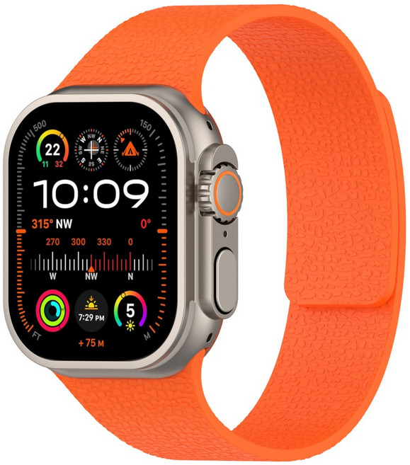 애플워치 20/22mm 호환 엠보스 실리콘 마그네틱 밴드-강력 자석 가볍고 방수 테크 감성, 7# 오렌지, 1개