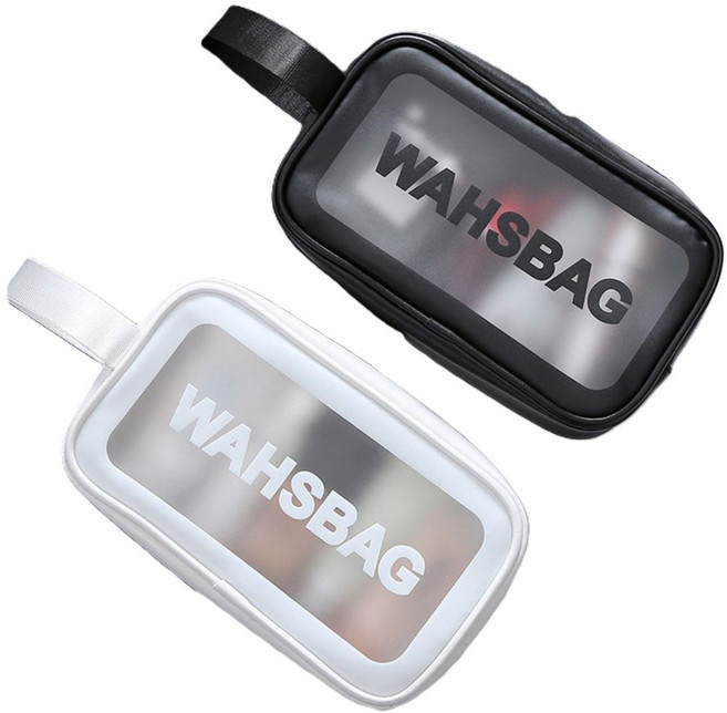 모노샵 워시백 파우치 방수백 멀티 수영 헬스 목욕 캠핑 여행 비치백 3종, M, 화이트