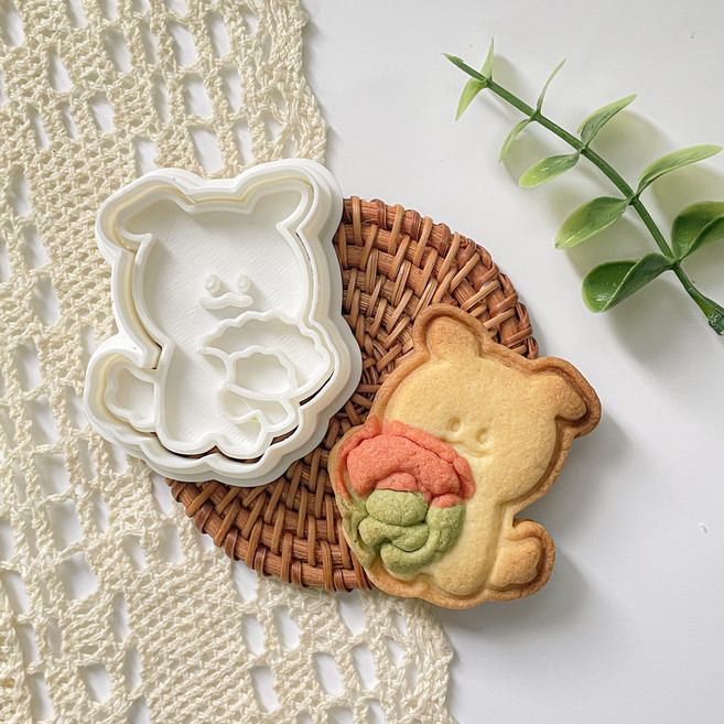 카네이션 동물 쿠키틀 쿠키커터 4종 어버이날 스승의날, 3.카네이션 강아지, 1개