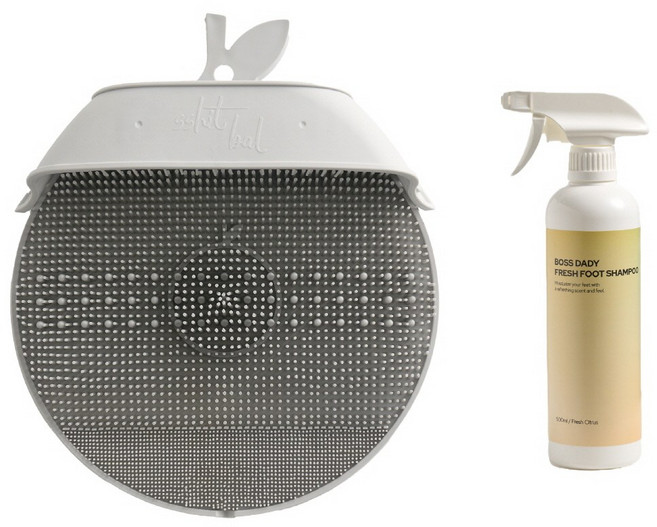보스대디 씻발 발등까지 한번에 발각질제거 발냄새제거 4D 풋브러쉬 (씻자 발을) + 풋샴푸(대용량), 1개, 1개입